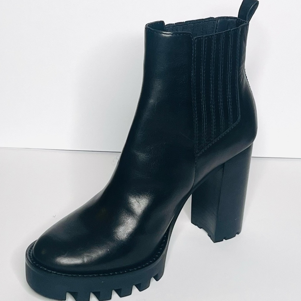 Black Chunky Heel Ankle Boots